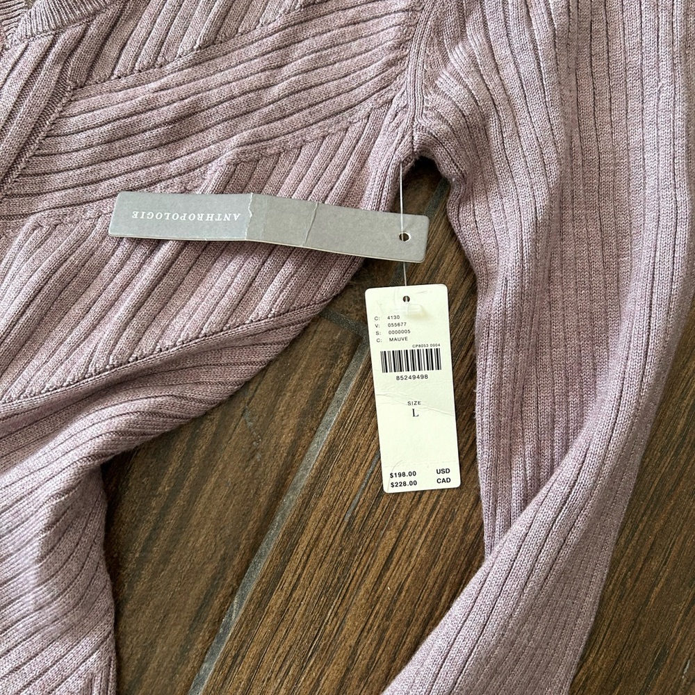 Anthropologie Purple V-Neck Sheath Maxi Dress - Picture 2 of 5